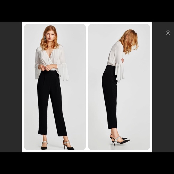 Nwt Zara Black White Jumpsuit Sz M 